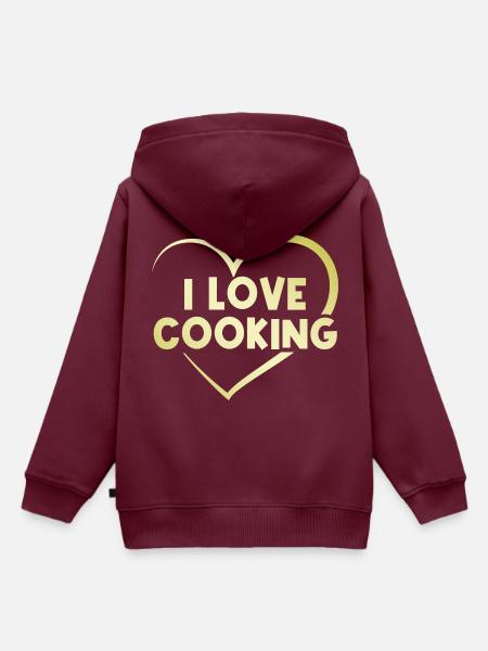 Ich liebe Kochen - Kinder Premium Organic Hoodie - Burgunderrot
