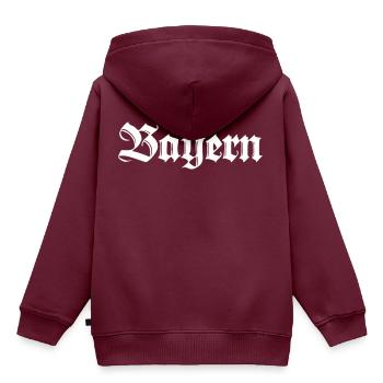 bayern - Kinder Premium Organic Hoodie - Burgunderrot - Hinten - AI Model Kid Female (0cm)