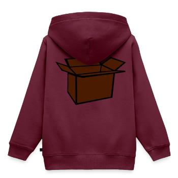 Karton öffnen 12 - Kinder Premium Organic Hoodie - Burgunderrot - Hinten - AI Model Kid Female (0cm)