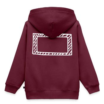 Rahmen - Kinder Premium Organic Hoodie - Burgunderrot - Hinten - AI Model Kid Female (0cm)