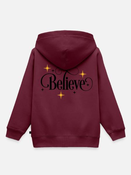 Glauben - Kinder Premium Organic Hoodie - Burgunderrot