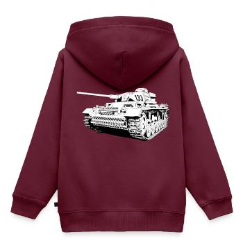 Panzer 3 - Kinder Premium Organic Hoodie - Burgunderrot - Hinten - AI Model Kid Female (0cm)