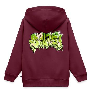 Splash Graffiti - Kinder Premium Organic Hoodie - Burgunderrot - Hinten - AI Model Kid Female (0cm)