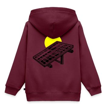 Solar Energie Panele - Kinder Premium Organic Hoodie - Burgunderrot - Hinten - AI Model Kid Female (0cm)