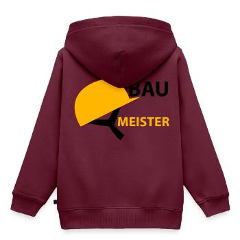 Baumeister Bauarbeiter - Kinder Premium Organic Hoodie - Burgunderrot - Hinten - AI Model Kid Female (0cm)