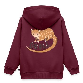 Quoll Australisches Beuteltier - Kinder Premium Organic Hoodie - Burgunderrot - Hinten - AI Model Kid Female (0cm)