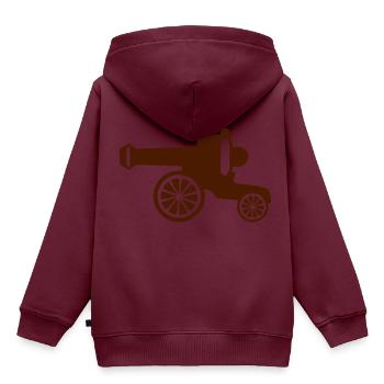 alte Kanone 18 - Kinder Premium Organic Hoodie - Burgunderrot - Hinten - AI Model Kid Female (0cm)