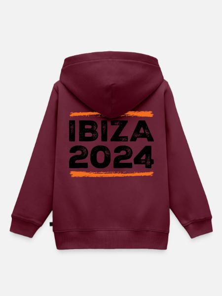Ibiza 2024 Spruch - Kinder Premium Organic Hoodie - Burgunderrot
