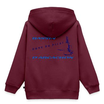 Pilat Dune Treppenhaus - Kinder Premium Organic Hoodie - Burgunderrot - Hinten - AI Model Kid Female (0cm)
