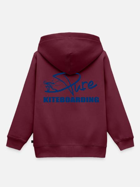 PURE KITEBOARDING blau - Kinder Premium Organic Hoodie - Burgunderrot
