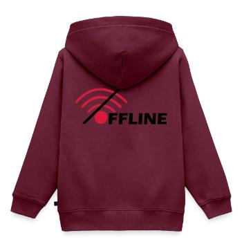 Offline - Kinder Premium Organic Hoodie - Burgunderrot - Hinten - AI Model Kid Female (0cm)