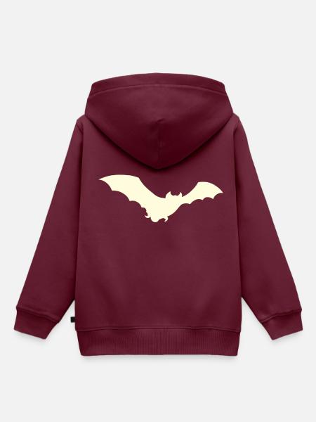 Fledermaus - Kinder Premium Organic Hoodie - Burgunderrot