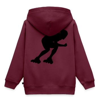 inline skating - Kinder Premium Organic Hoodie - Burgunderrot - Hinten - AI Model Kid Female (0cm)
