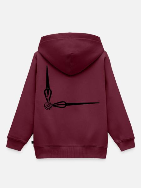 Uhr - Kinder Premium Organic Hoodie - Burgunderrot