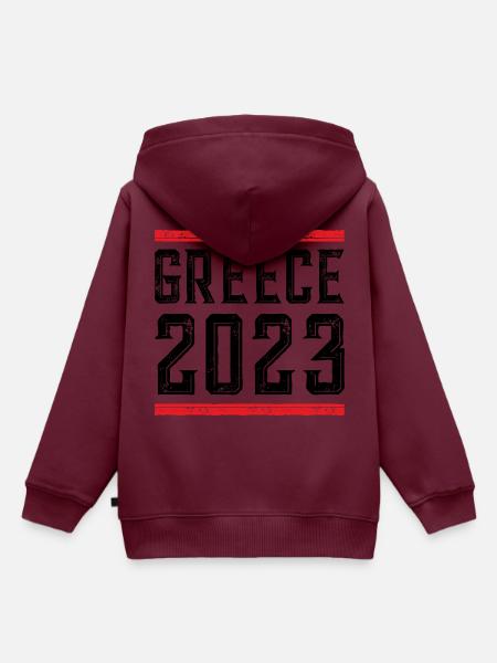 Greece 2023 - Kinder Premium Organic Hoodie - Burgunderrot