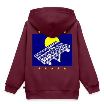 Photovoltaik Anlage Solar Energie - Kinder Premium Organic Hoodie - Burgunderrot - Hinten - AI Model Kid Female (0cm)