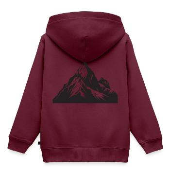 Landschaft Berge - Kinder Premium Organic Hoodie - Burgunderrot - Hinten - AI Model Kid Female (0cm)