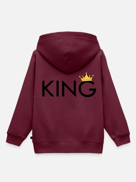 KING mit Krone - Kinder Premium Organic Hoodie - Burgunderrot