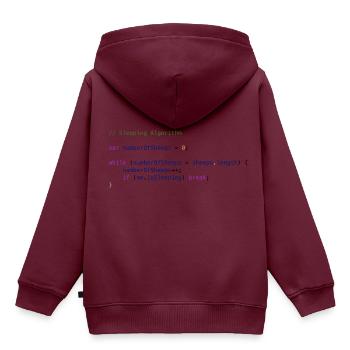 Programmierer Code Schäfchen zählen Logik - Kinder Premium Organic Hoodie - Burgunderrot - Hinten - AI Model Kid Female (0cm)