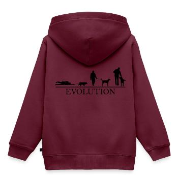 Gassi gehen - Kinder Premium Organic Hoodie - Burgunderrot - Hinten - AI Model Kid Female (0cm)