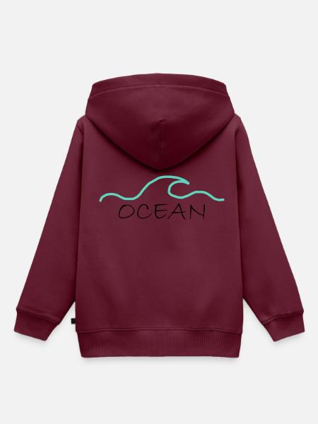 Ocean - Kinder Premium Organic Hoodie - Burgunderrot