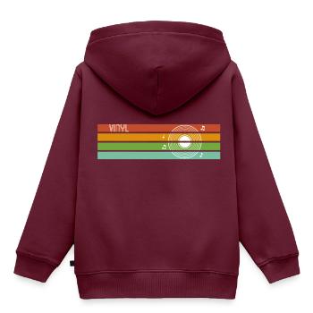 RETRO VINYL - Kinder Premium Organic Hoodie - Burgunderrot - Hinten - AI Model Kid Female (0cm)