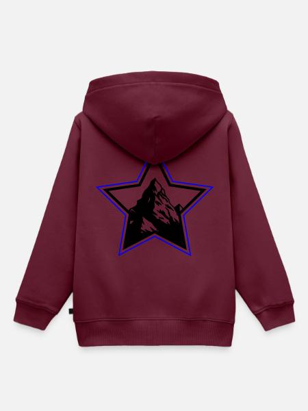 Berge Symbol Stern - Kinder Premium Organic Hoodie - Burgunderrot