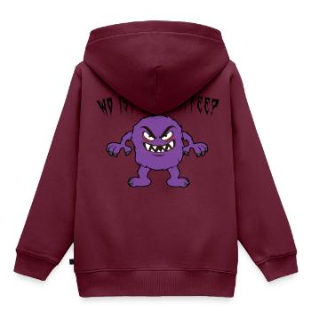 Wo ist mein Kaffee? - Kinder Premium Organic Hoodie - Burgunderrot - Hinten - AI Model Kid Female (0cm)