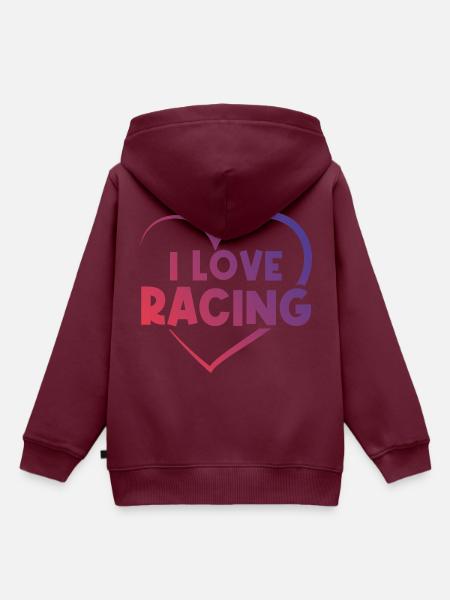 Ich liebe Rennen - Kinder Premium Organic Hoodie - Burgunderrot