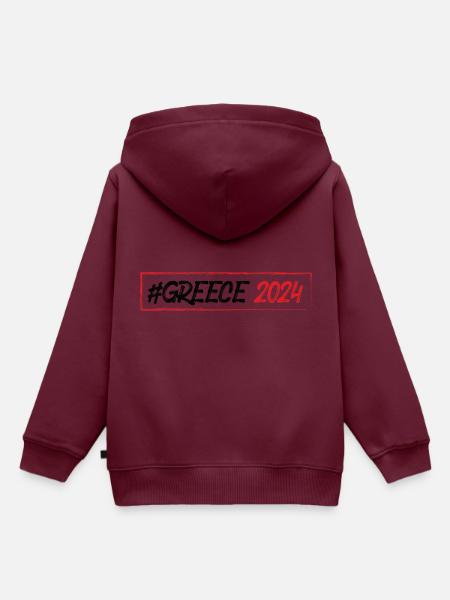 Greece 2024 - Kinder Premium Organic Hoodie - Burgunderrot