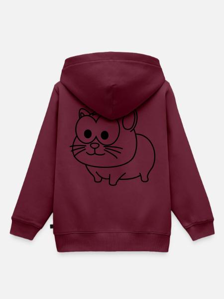 Hamster Comic Tier - Kinder Premium Organic Hoodie - Burgunderrot