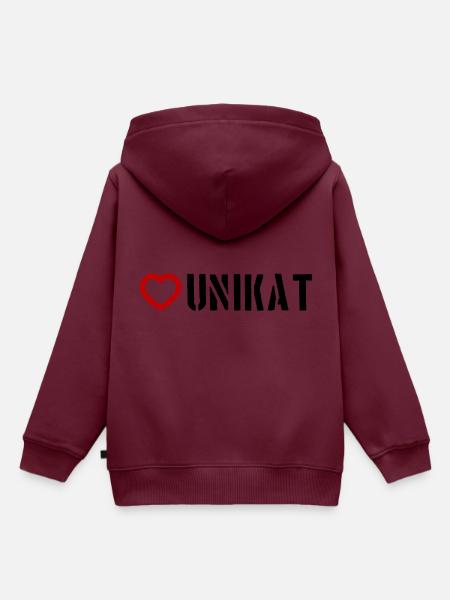 Unikat Herz - Kinder Premium Organic Hoodie - Burgunderrot