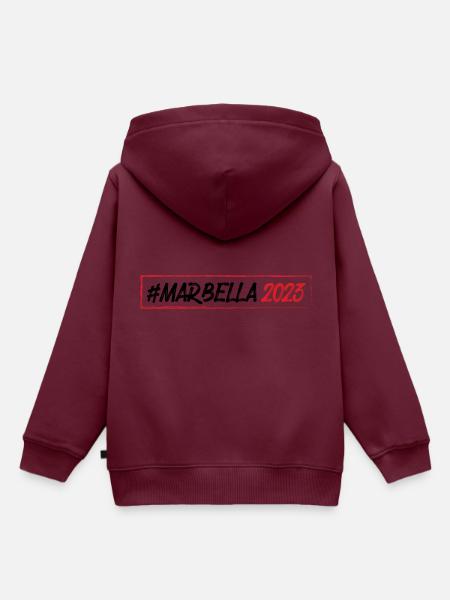 Marbella 2023 - Kinder Premium Organic Hoodie - Burgunderrot