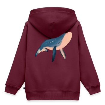 Wal Illustration - Kinder Premium Organic Hoodie - Burgunderrot - Hinten - AI Model Kid Female (0cm)