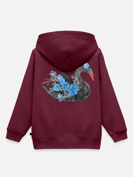 Schwarzer Schwan - Kinder Premium Organic Hoodie - Burgunderrot