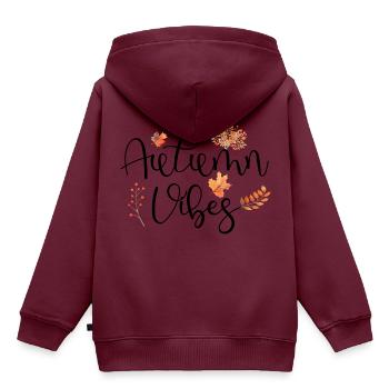 Herbst - Kinder Premium Organic Hoodie - Burgunderrot - Hinten - AI Model Kid Female (0cm)