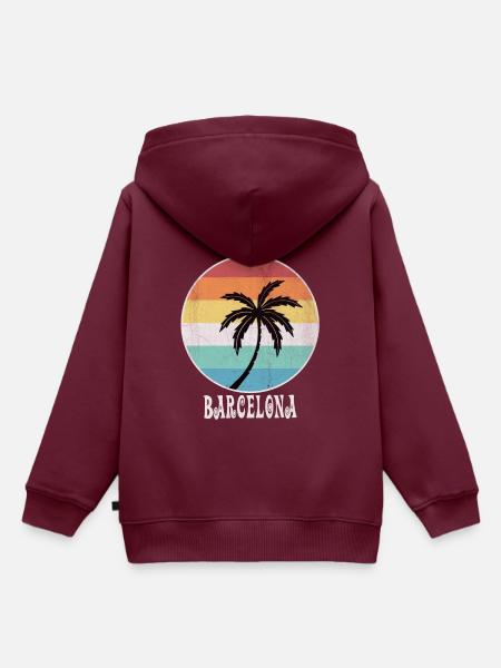 Barcelona - Kinder Premium Organic Hoodie - Burgunderrot