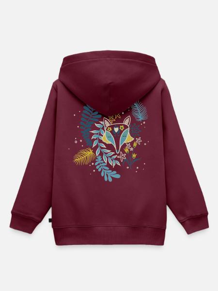 blauer Fuchs - Kinder Premium Organic Hoodie - Burgunderrot