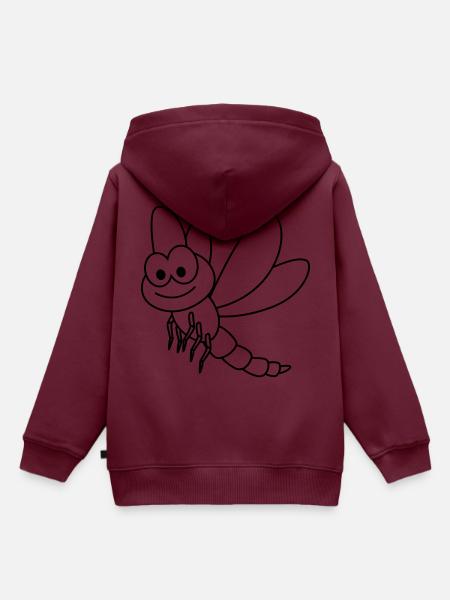 Drachenfliege libelle - Kinder Premium Organic Hoodie - Burgunderrot