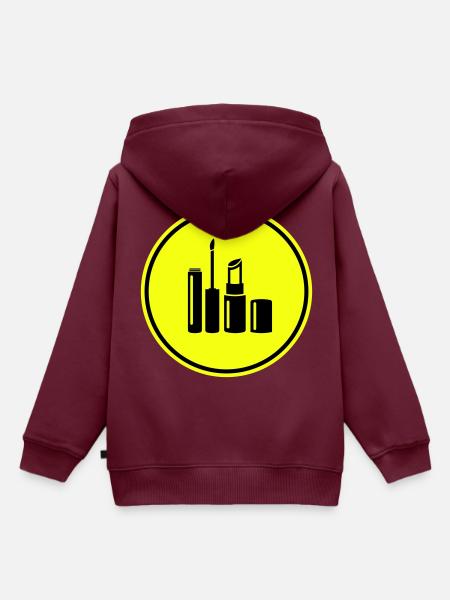 Make Up Kosmetik Icon - Kinder Premium Organic Hoodie - Burgunderrot
