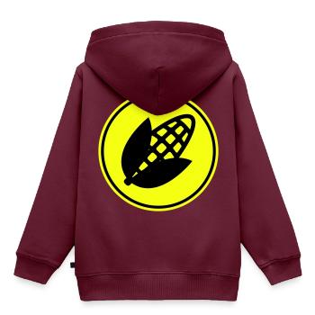 Mais symbol - Kinder Premium Organic Hoodie - Burgunderrot - Hinten - AI Model Kid Female (0cm)