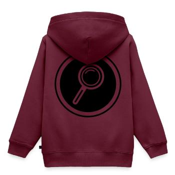 Lupe Symbol - Kinder Premium Organic Hoodie - Burgunderrot - Hinten - AI Model Kid Female (0cm)