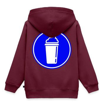Kaffee Icon - Kinder Premium Organic Hoodie - Burgunderrot - Hinten - AI Model Kid Female (0cm)