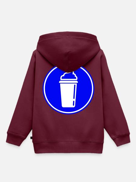 Kaffee Icon - Kinder Premium Organic Hoodie - Burgunderrot