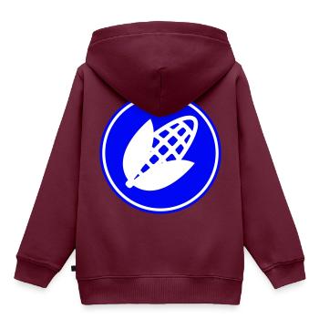 Mais symbol - Kinder Premium Organic Hoodie - Burgunderrot - Hinten - AI Model Kid Female (0cm)