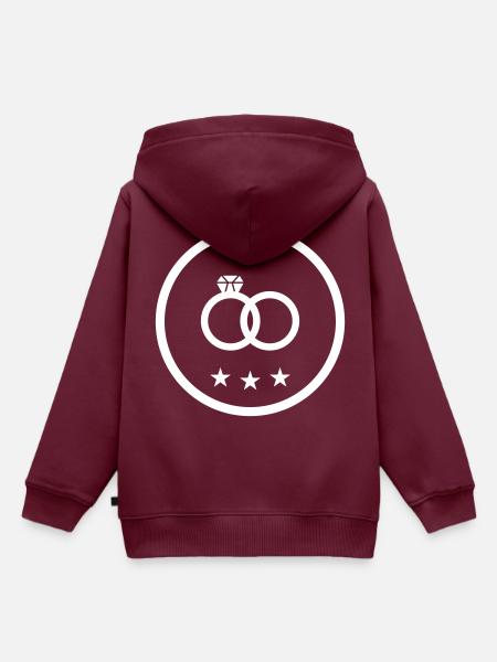 Eheringe Ring Hochzeit - Kinder Premium Organic Hoodie - Burgunderrot