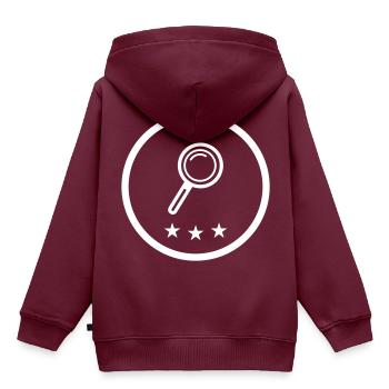 Lupe Symbol - Kinder Premium Organic Hoodie - Burgunderrot - Hinten - AI Model Kid Female (0cm)