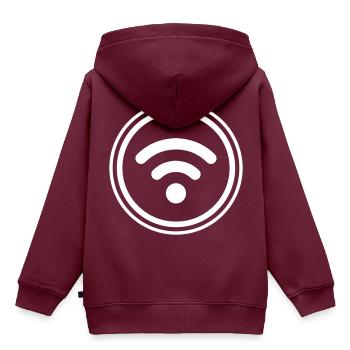 Wlan Internet - Kinder Premium Organic Hoodie - Burgunderrot - Hinten - AI Model Kid Female (0cm)
