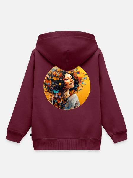 Mutter Natur - Kinder Premium Organic Hoodie - Burgunderrot