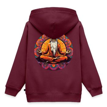 Meditation Guru - Kinder Premium Organic Hoodie - Burgunderrot - Hinten - AI Model Kid Female (0cm)